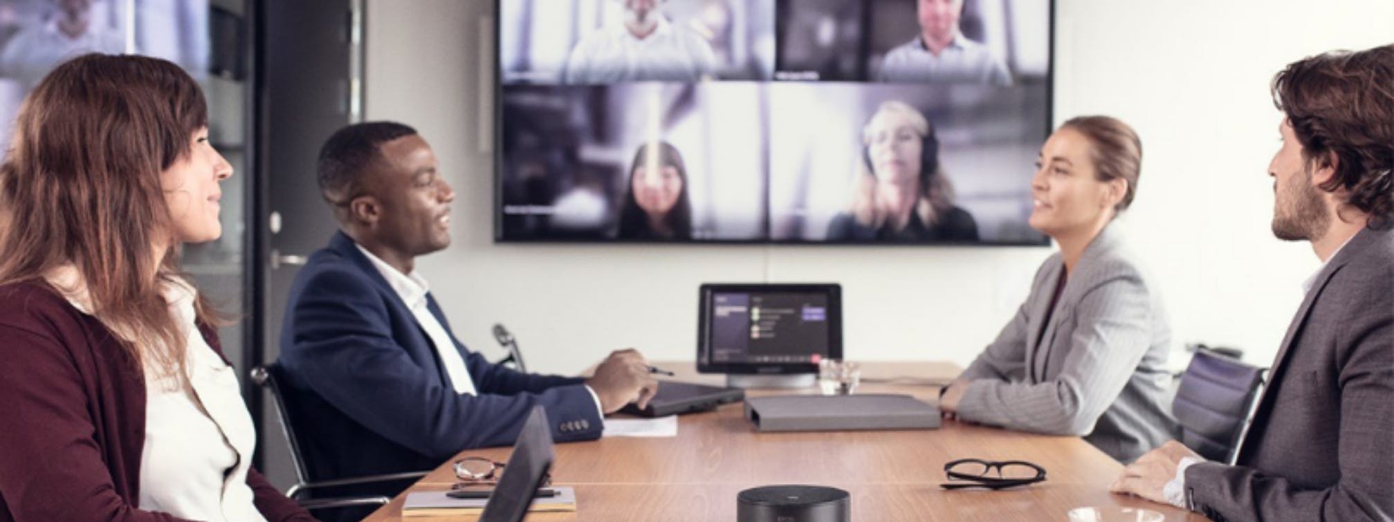 People Video Conferencing in Office